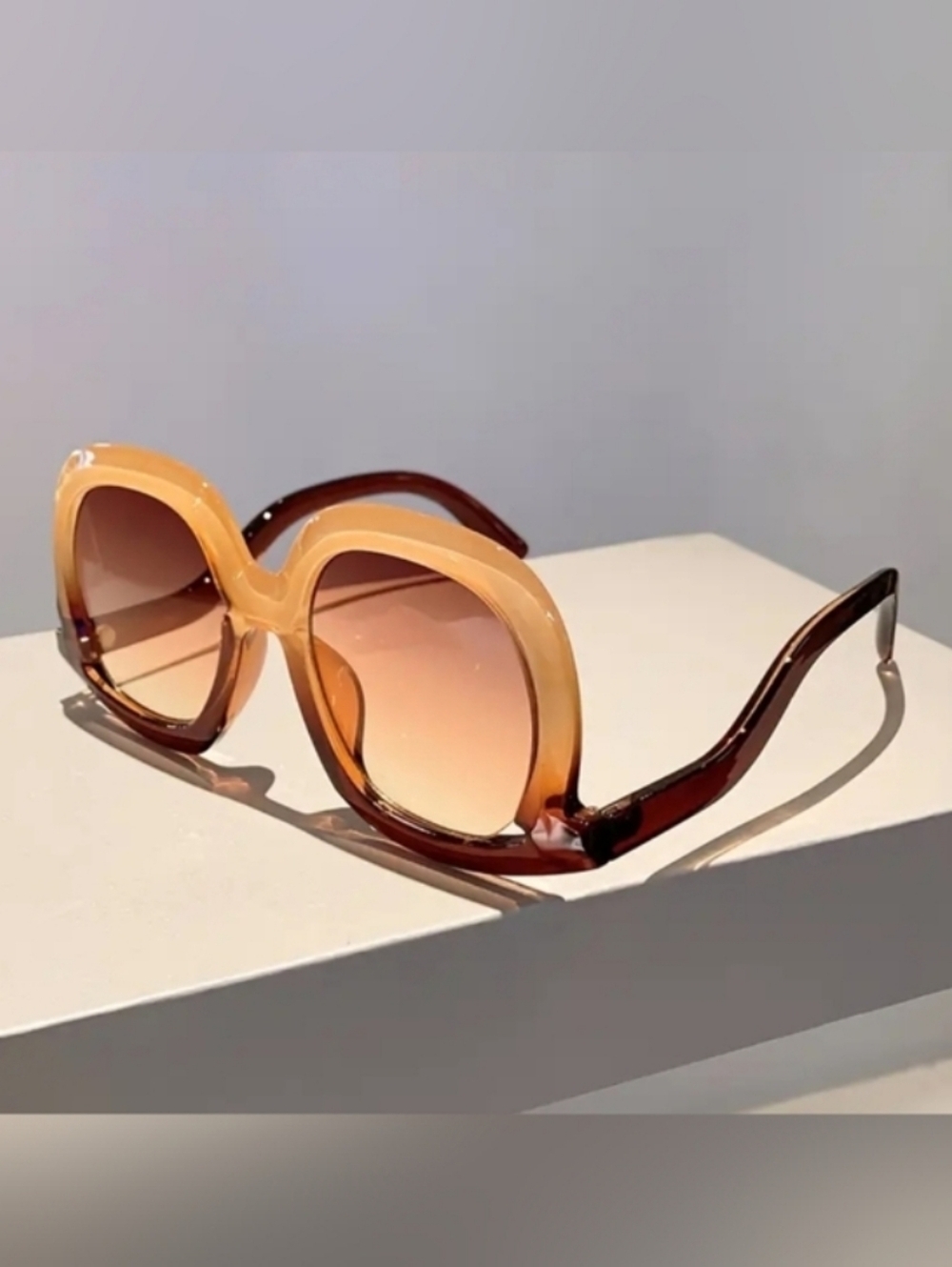 Womens Stylish Multi Color Frame Sunglasses with Tortoise Brown Temples